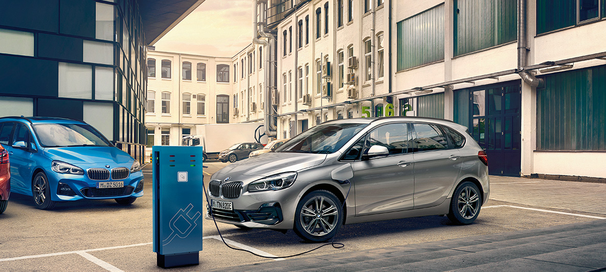 BMW 225xe Active Tourer Plug-in Hybrid BMW 225xe Active Tourer Plug-in Hybrid F45 2018 standing at loading station